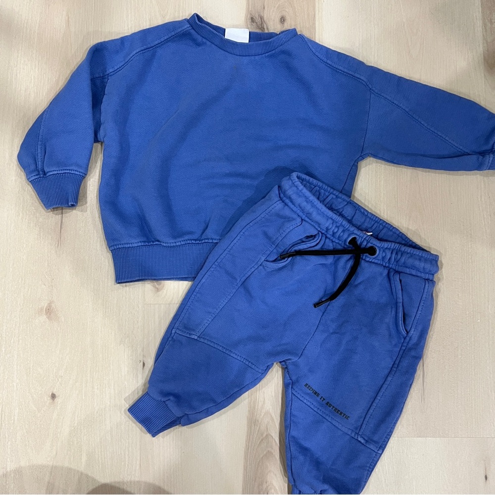 Thick Material ZARA size 9-12 months blues outfit